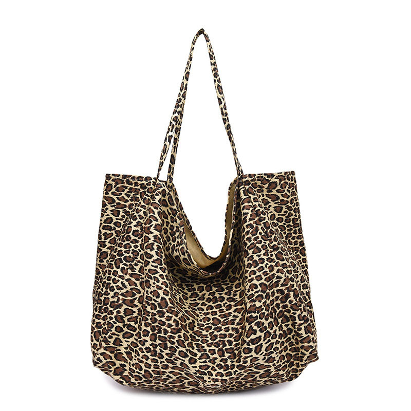 Large-capacity shoulder bag leopard print casual shopping bag